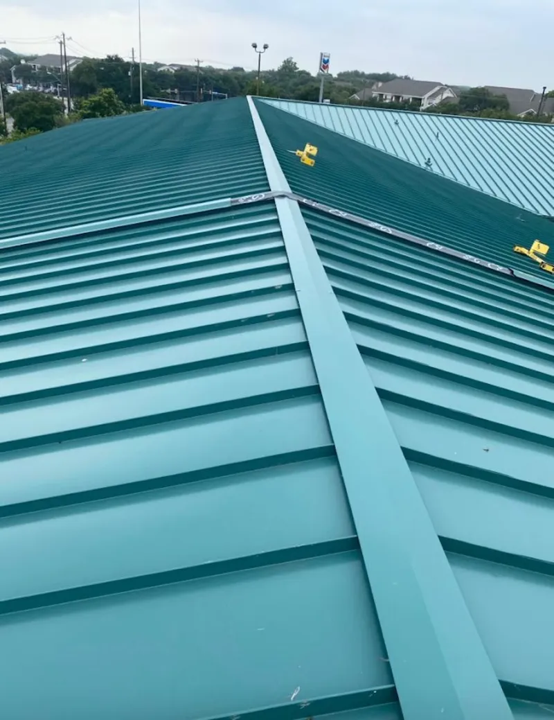 Green commercial metal roof ridge and valley for Metal Roof Repair in Greensburg